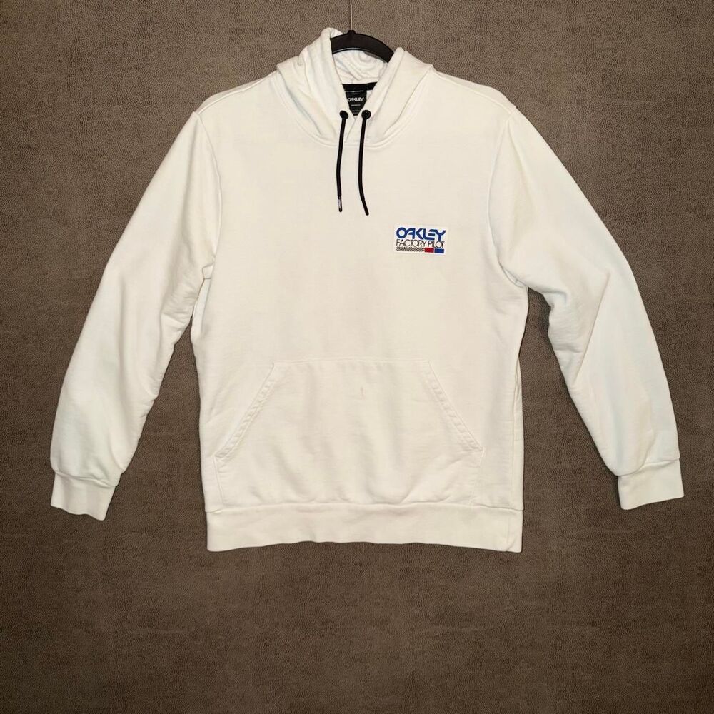 Vintage Y2K Oakley Factory Pilot Hoodie White Men's Medium